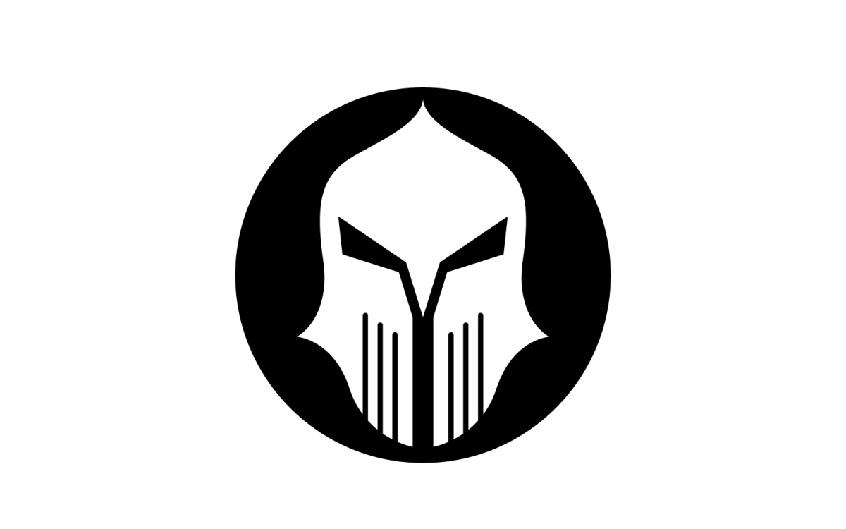 Vector de logotipo de icono de gladiador de casco espartano v39