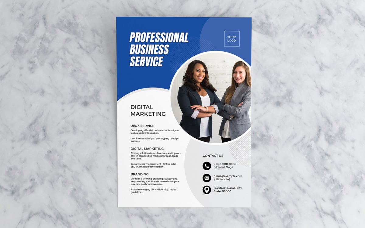 Blue Elegant Business Flyer #316937 TemplateMonster