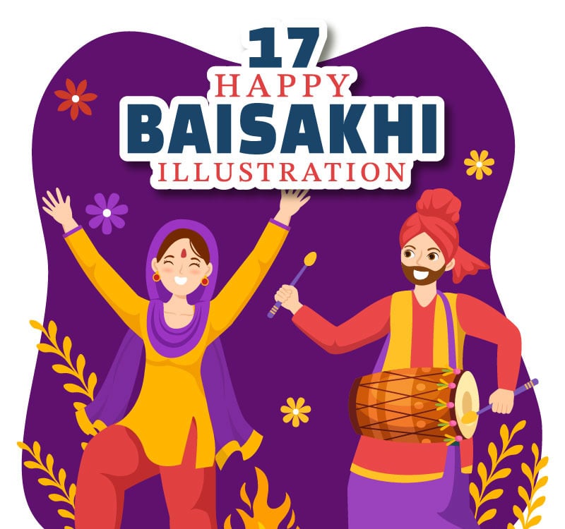 Happy Vaisakhi Punjabi festival celebration background, Art Print |  Barewalls Posters & Prints | bwc46378108