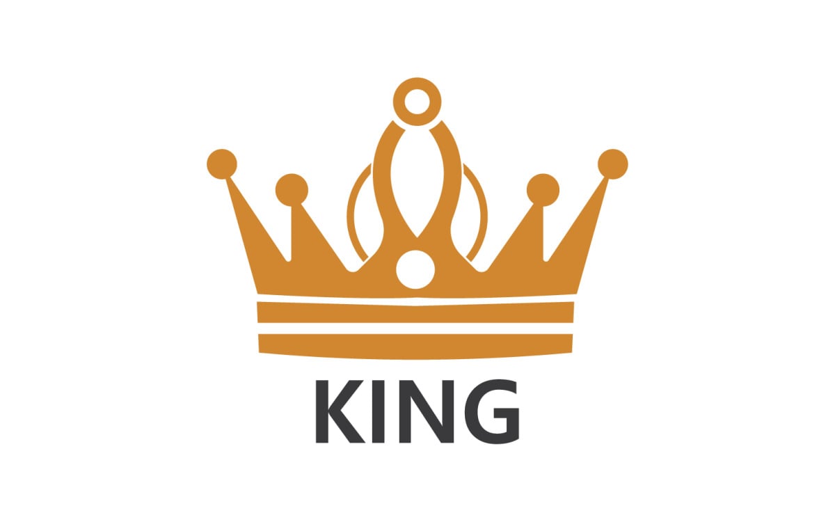 King crown in monochrome style design element Vector Image