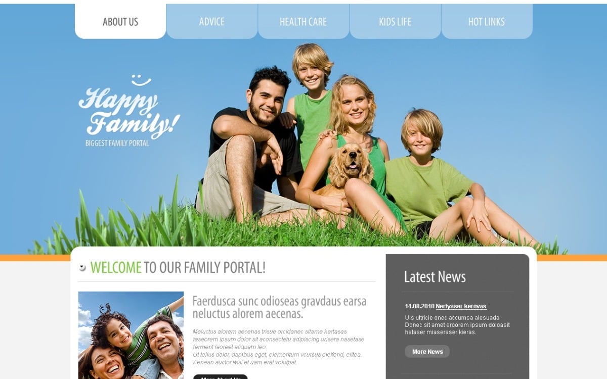 Family Website Template 32123 TemplateMonster