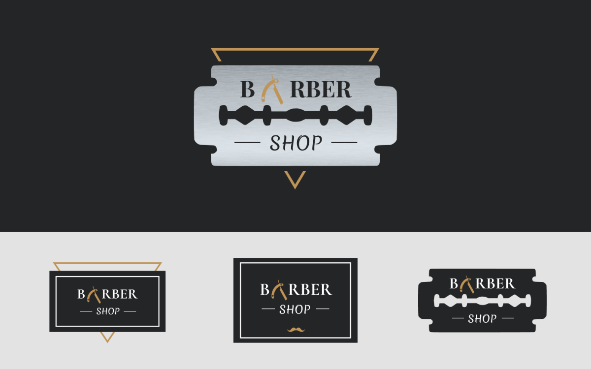 Hair Salon Barber Shop Business Card Design Template Set Stock Illustration  - Illustration of beard, label: 52583780