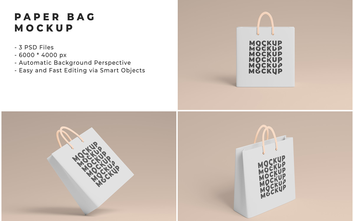 D Small Paper Bag 02 - Bendito Mockup