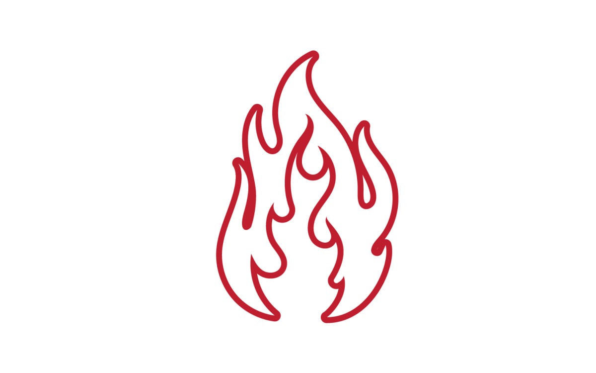 Projeto de vetor de fogo de ícone de chama
