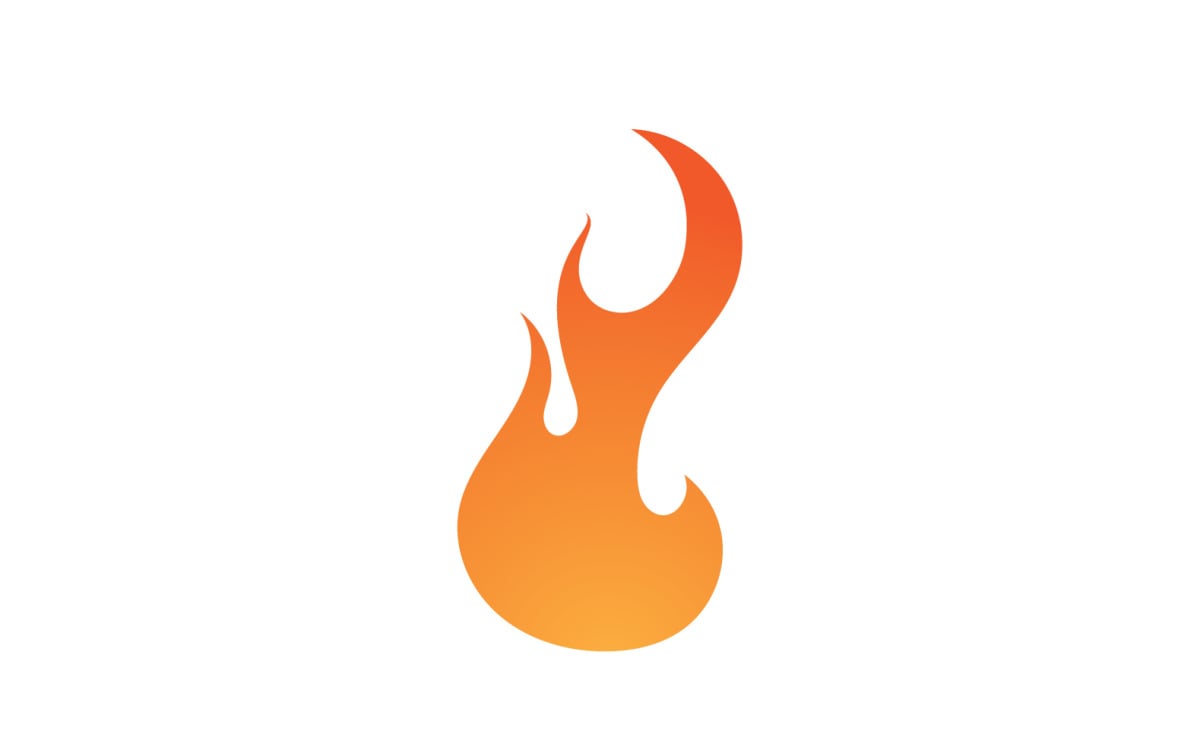 Chama fogo vetor de logotipo de queima quente v7