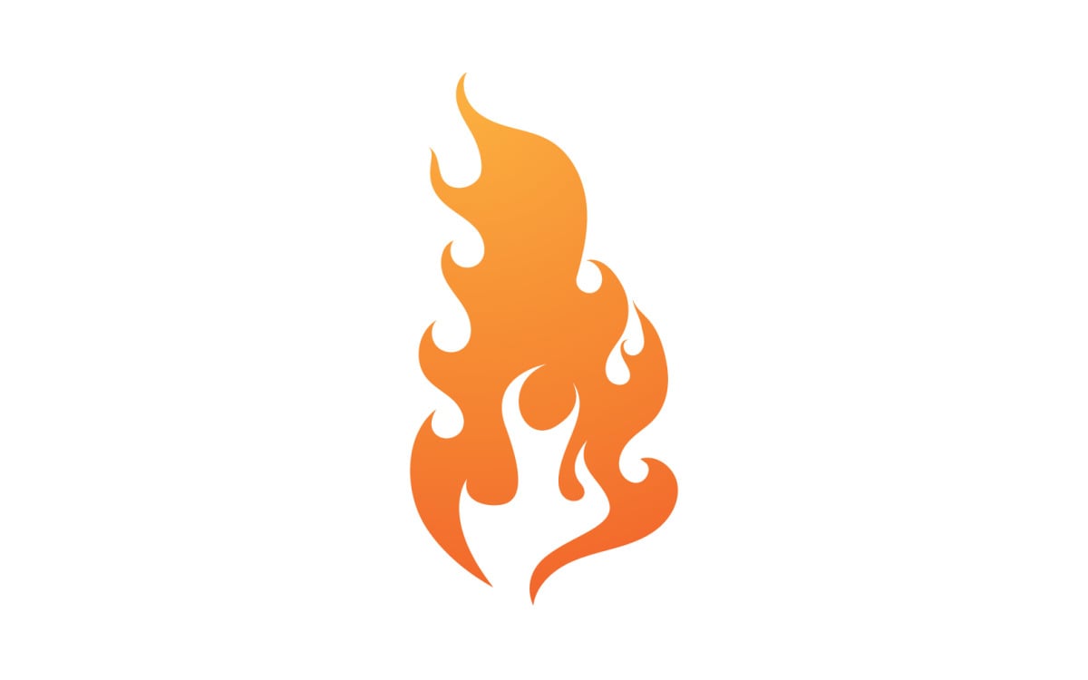 Chama fogo vetor de logotipo de queima quente v6