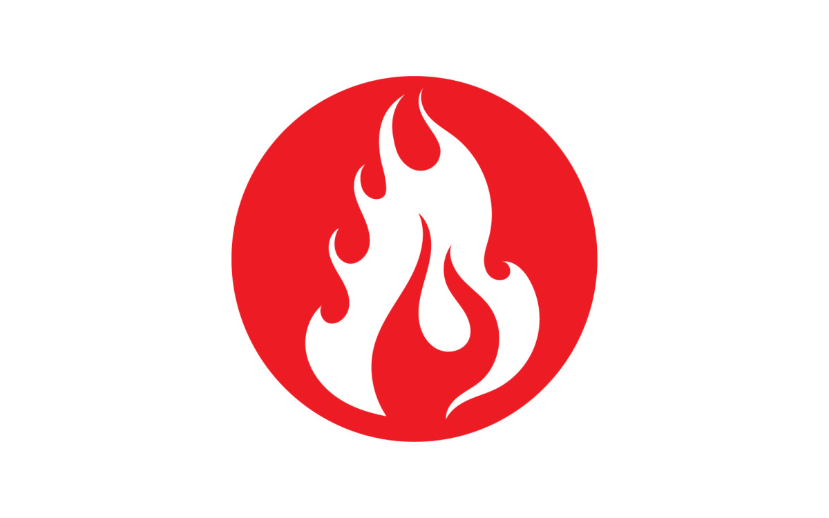 Chama fogo vetor de logotipo de queima quente v6