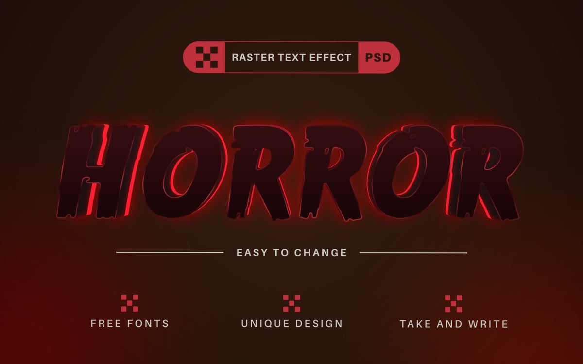 Inferno Horror - редактируемый текстовый эффект, стиль шрифта
