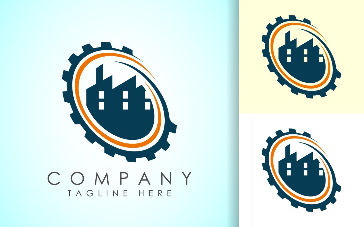 Factory industrial gear logo design template Vector Image
