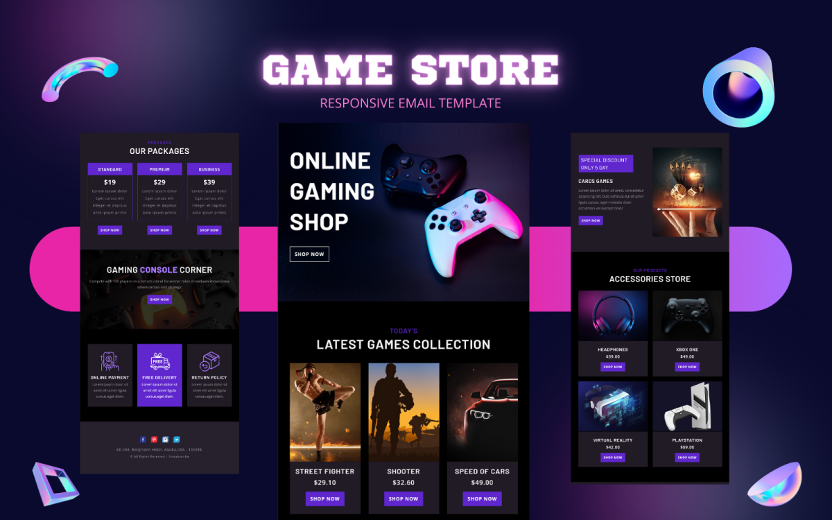 Gamer - Online Games Email Template