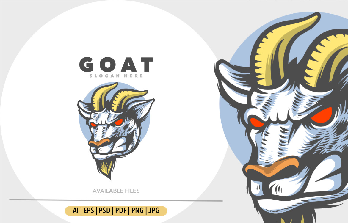 Goat angry head mascot logo #332788 - TemplateMonster