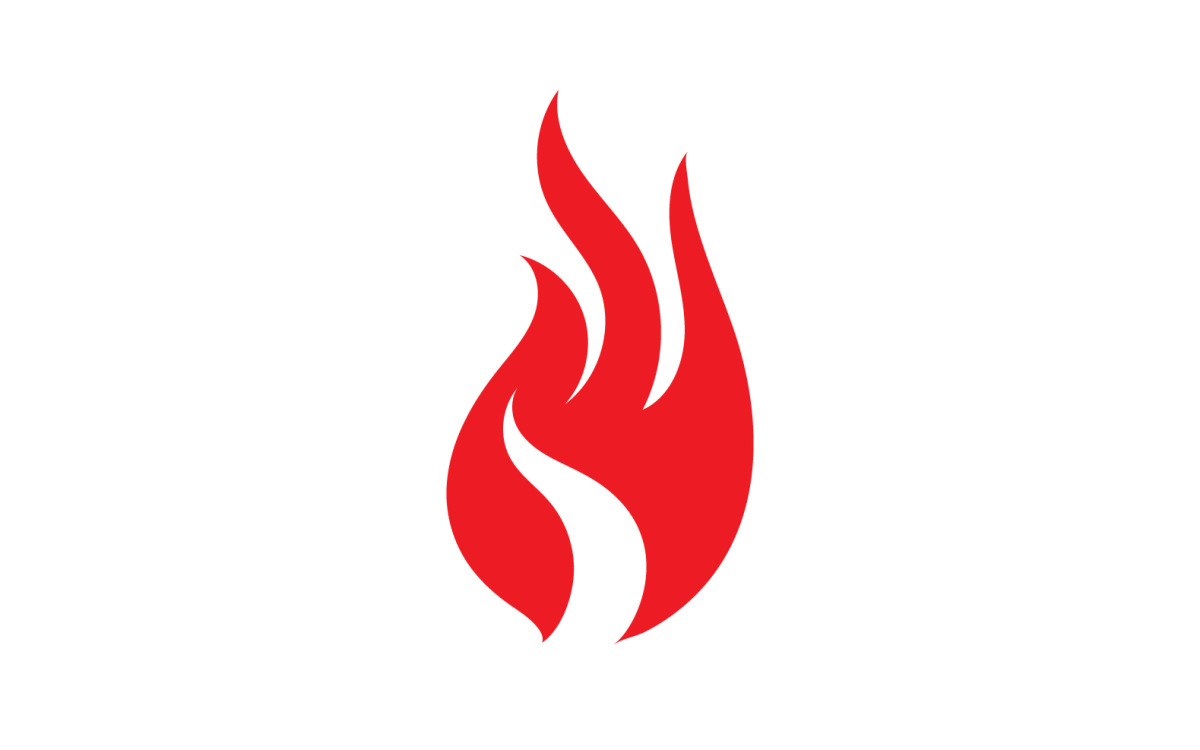 Chama fogo vetor quente logotipo queimar v2 - TemplateMonster