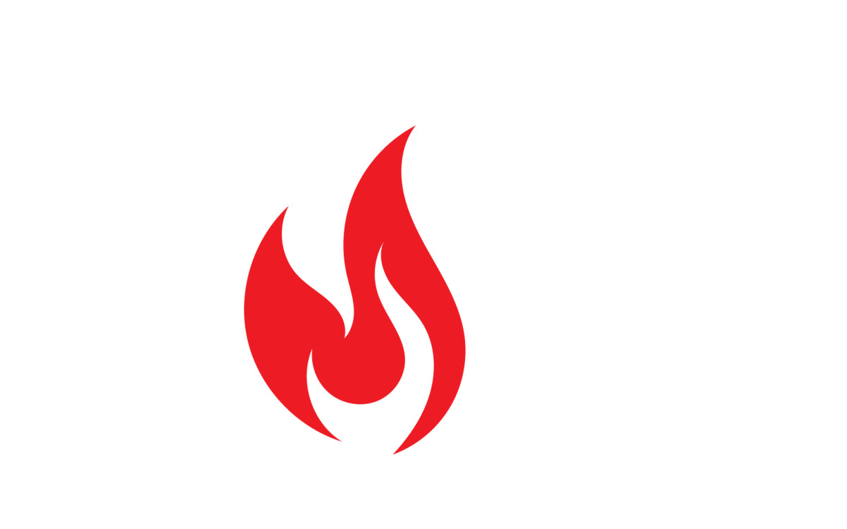 Chama fogo vetor de logotipo de queima quente v4