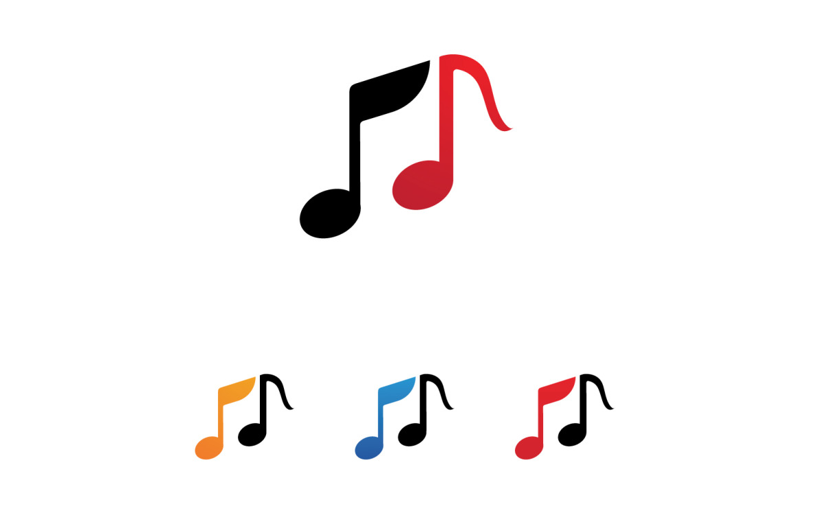Disegno del modello dell'icona del logo del lettore di note musicali v17
