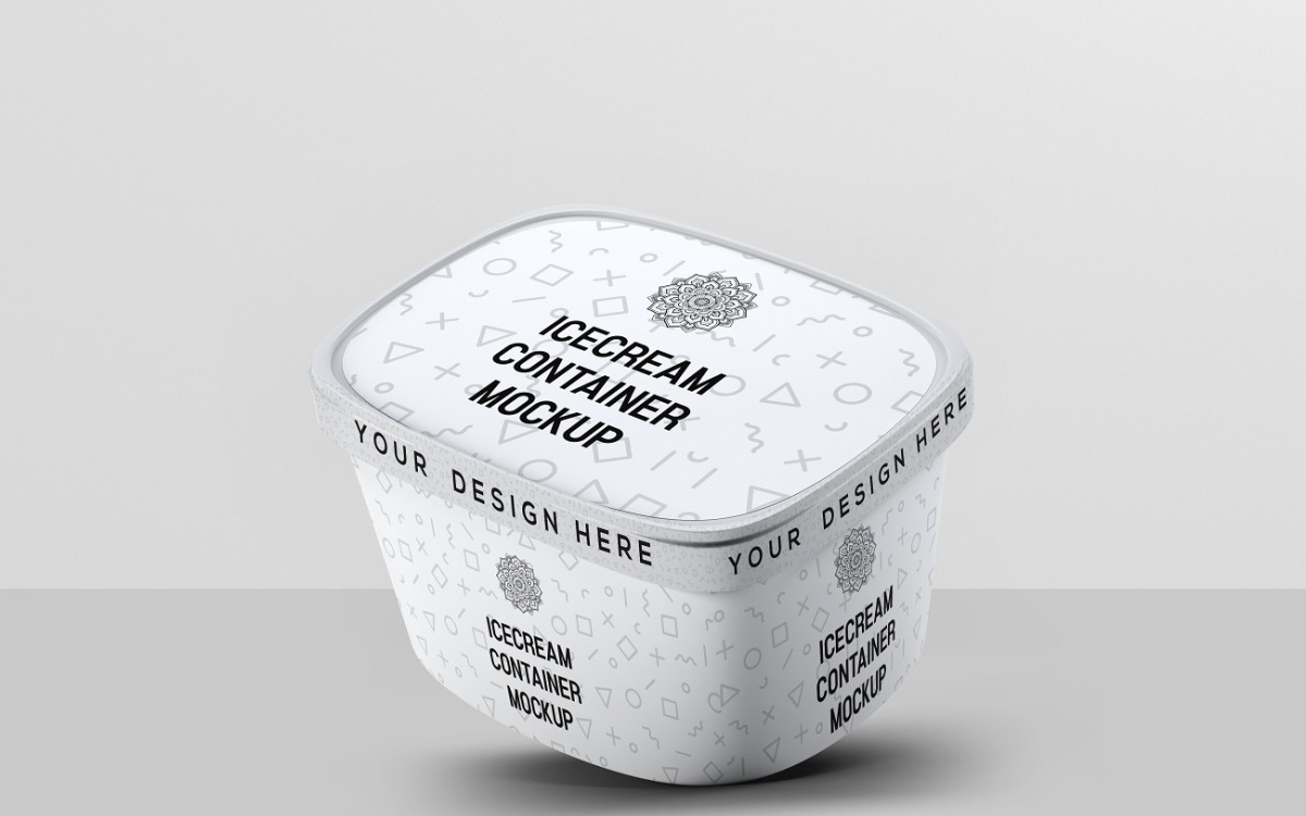 16oz Ice Cream Container Mock-up - Free Download Images High Quality PNG,  JPG