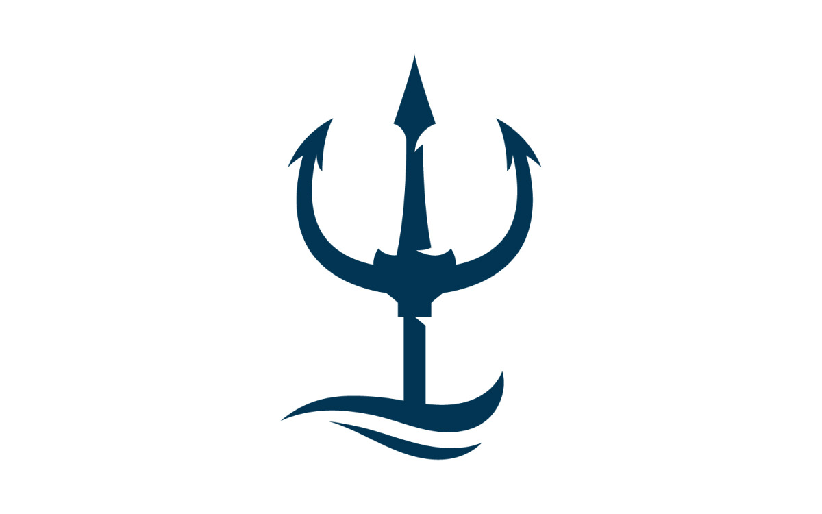 Magic trident logo design.