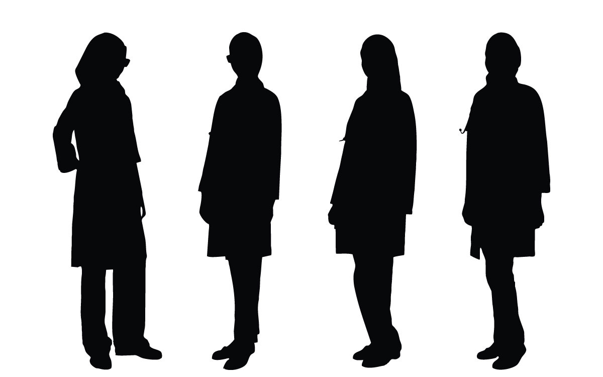 100,000 People silhouette Vector Images