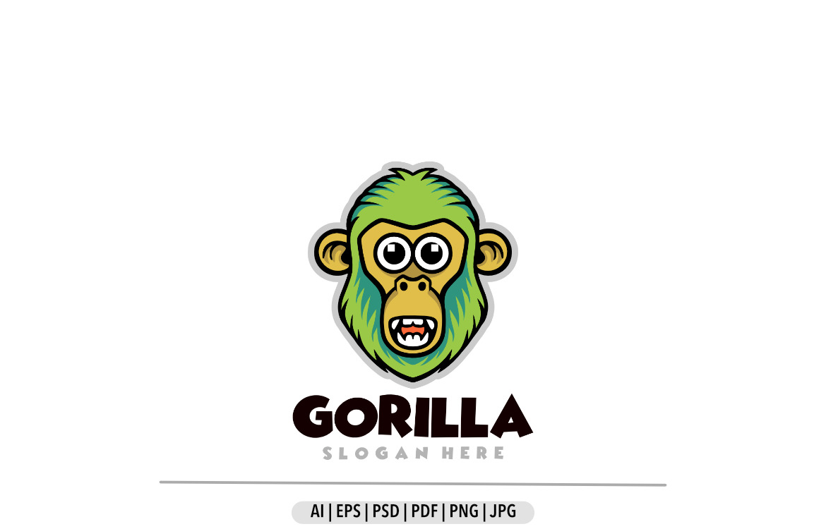 Logotipo de mascote de cabeça de desenho animado de macaco