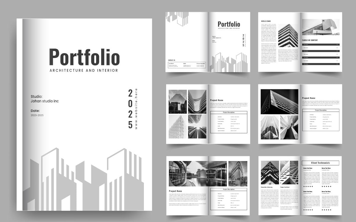 Architektur Portfolio Design Portfolio Vorlage, Innen Portfolio