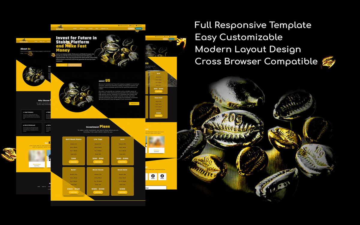 CryptoGold - Modern Dynamic PHP Investment Web App with Database Inclusive