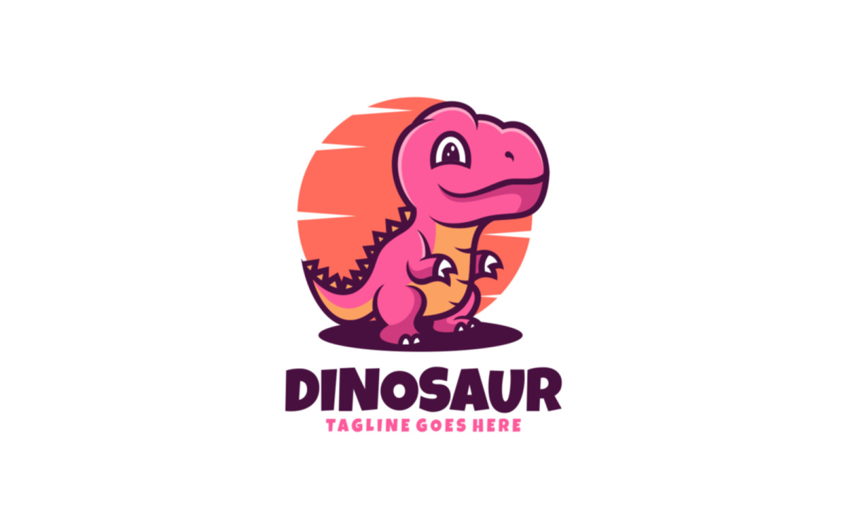 Modelo de logotipo de desenho animado da T-Rex