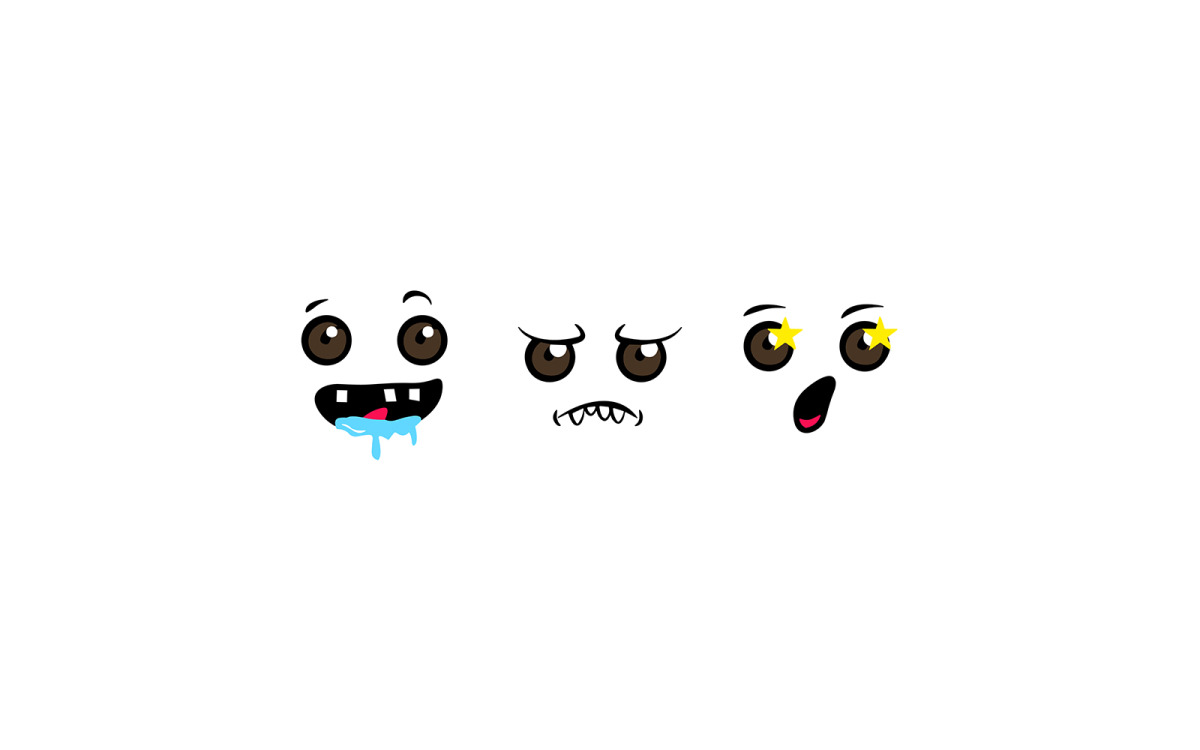 Olhos expressivos e boca sorridente personagem design de rosto V1
