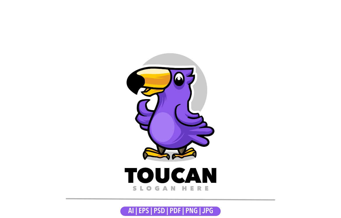 Logo drôle de dessin animé de mascotte de toucan