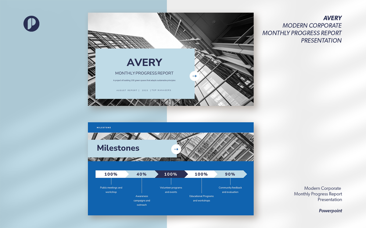 Example Monthly Update Powerpoint Slide Monthly Report Powerpoint Template