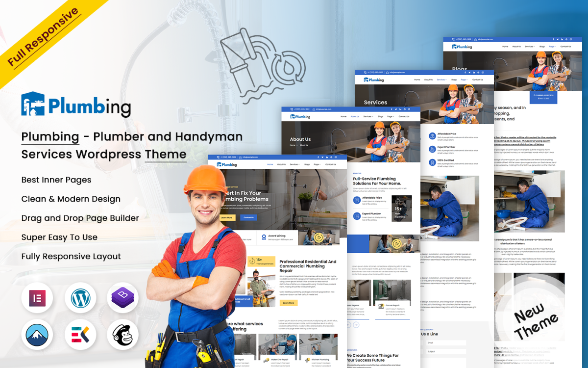 Plumbing - Tema de WordPress para servicios de plomero y personal de  mantenimiento