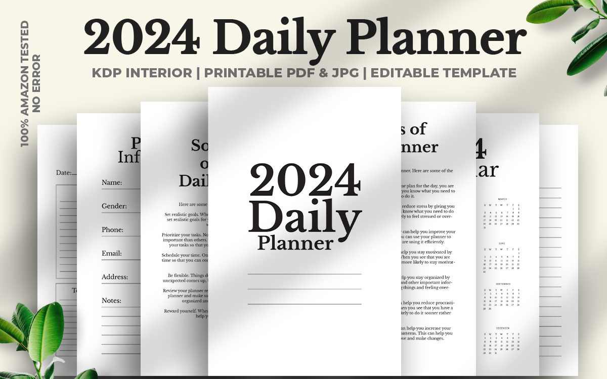 2024 Daily Planner Kdp Interior #344879 - TemplateMonster