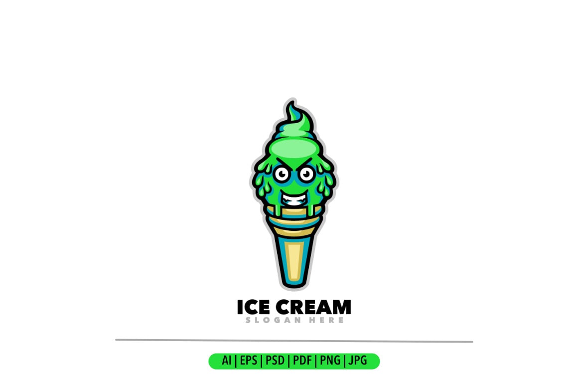 Ice cream mascot angry logo #347009 - TemplateMonster