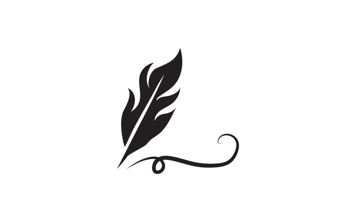 Logo vettoriale segno penna piuma v2
