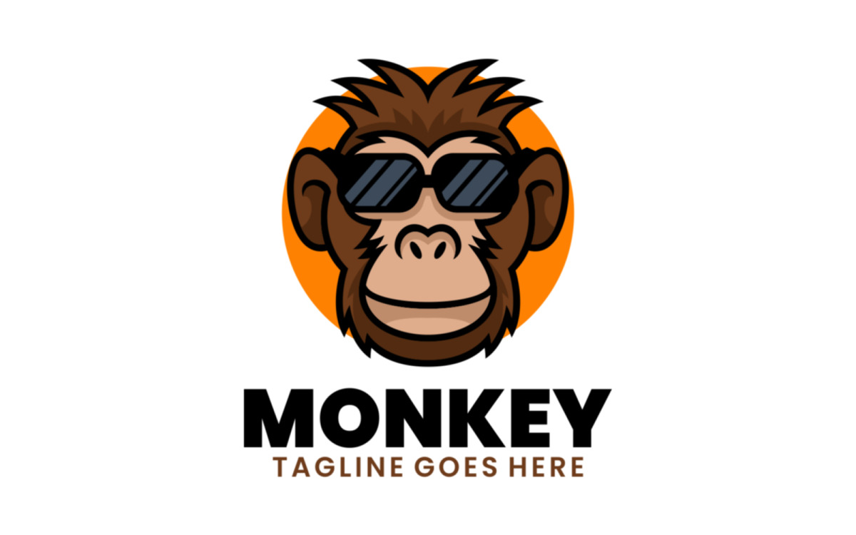 Aap Cartoon Logo Aap Baas Mascotte Vector Logo Ontwerp Illustratie,