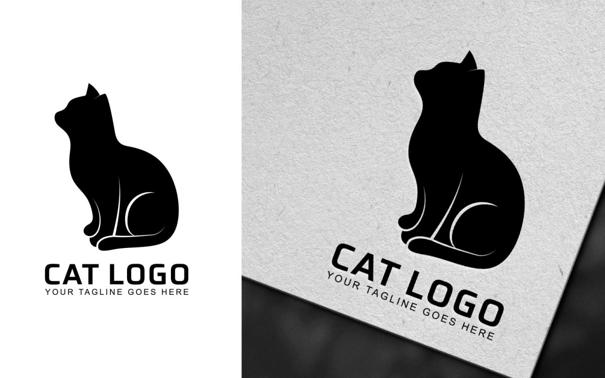 Illustrations Of Black Cat Action Logo On White Background, two cats icon -  thirstymag.com