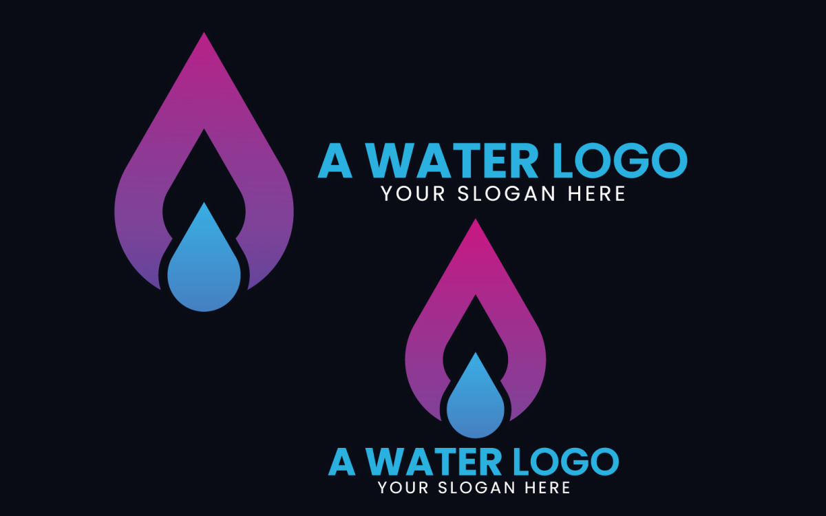 Blue water drop logo design inspiration Royalty Free Vector