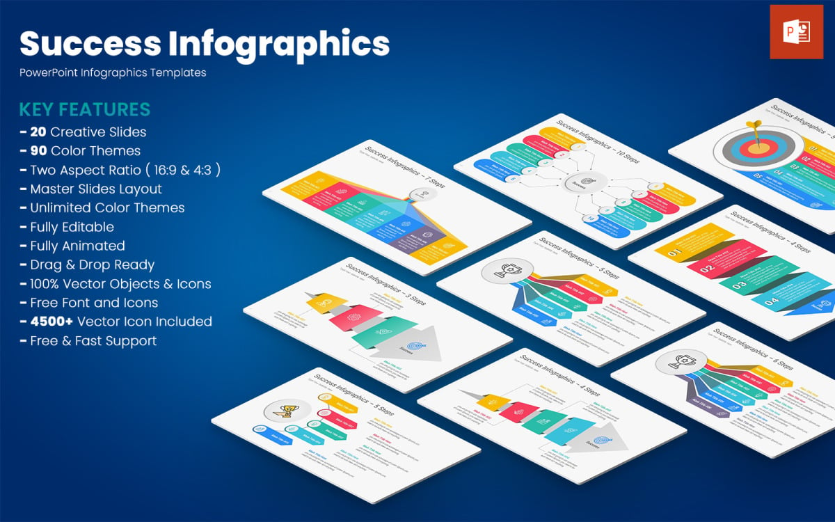 Шаблоны презентаций PowerPoint Инфографика успеха