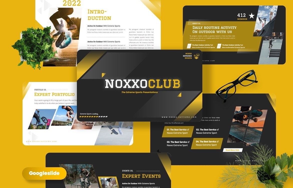 Noxxo - Extreme Sport Googleslide Templates