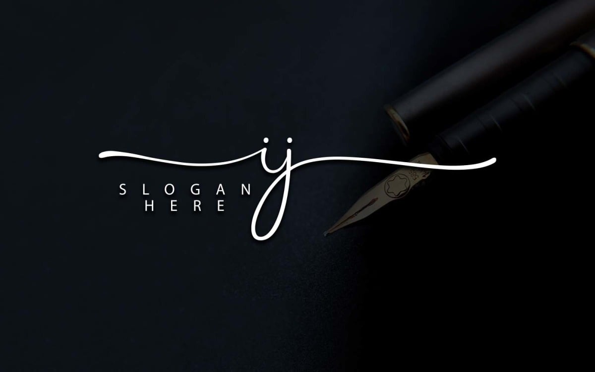 Initial letter ij logo template design Royalty Free Vector