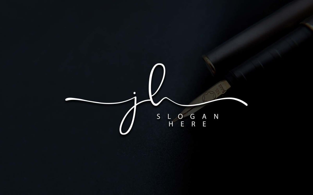 Jh logo monogram with piece circle ribbon style Vector Image