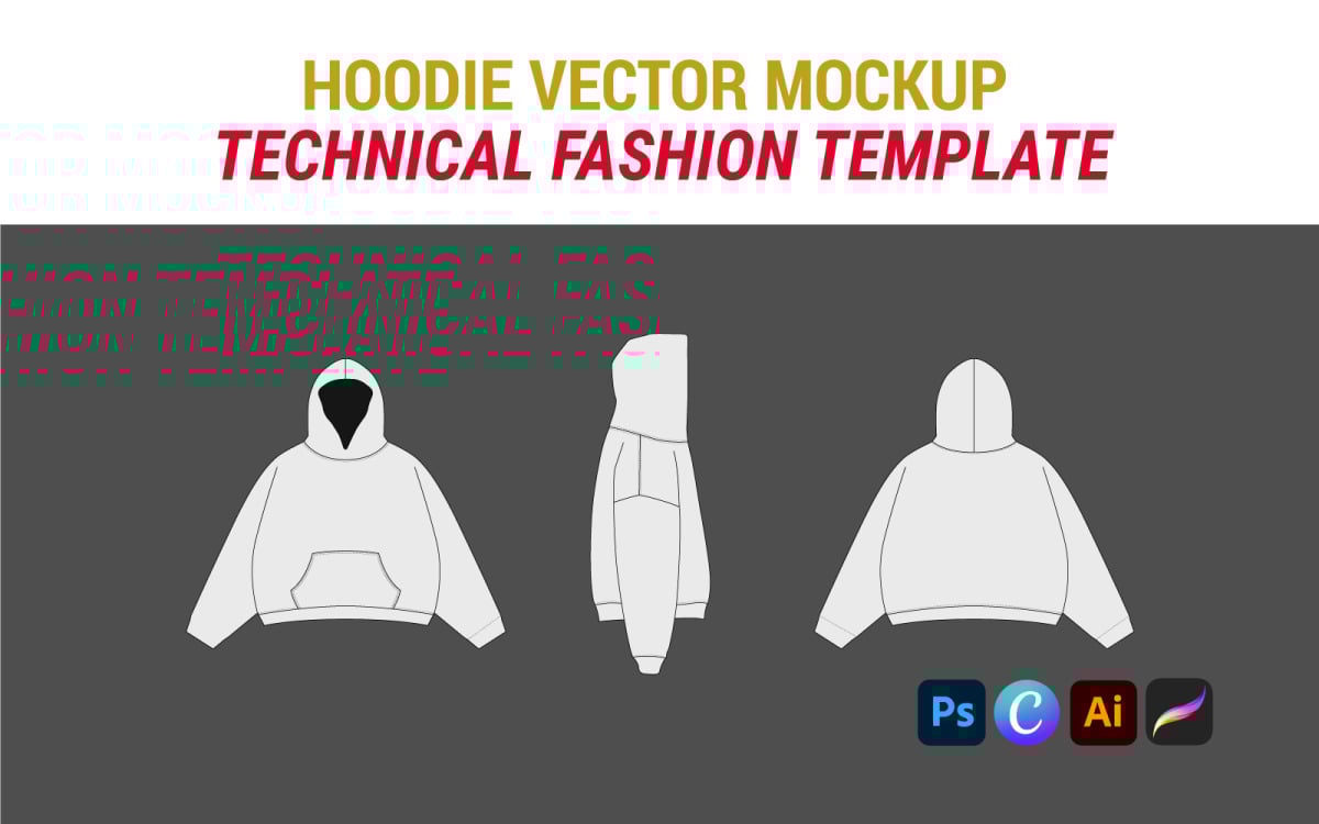 Oversized Hoodie Hoodie Template For Photoshop Blank Hoodie