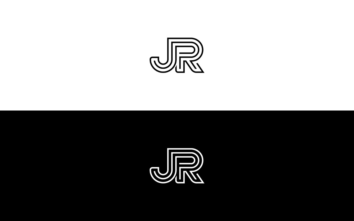 Jr logo monogram with crown up down side design Vector Image