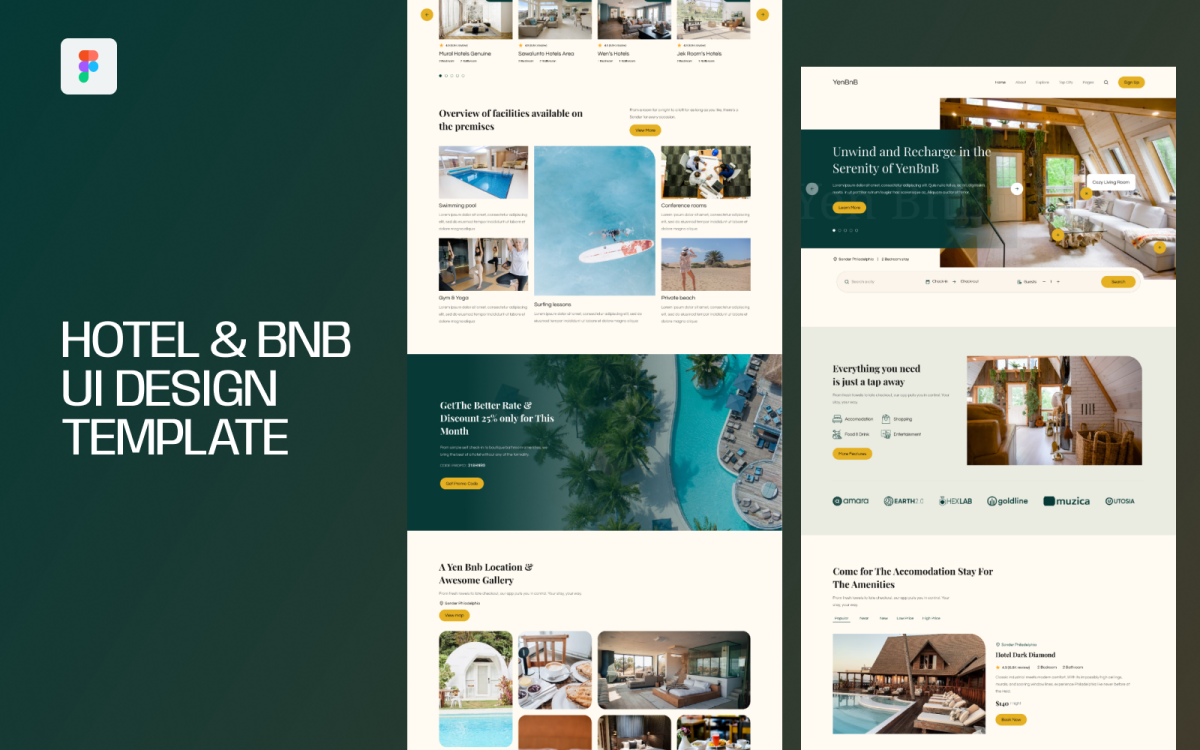 Hotel & BnB UI Design Template #362417 - TemplateMonster