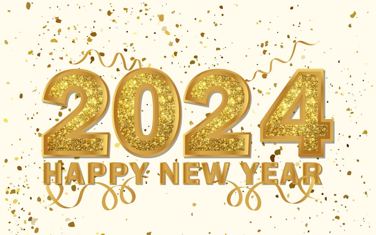 Happy New Year 2024 Glitter Dana Milena