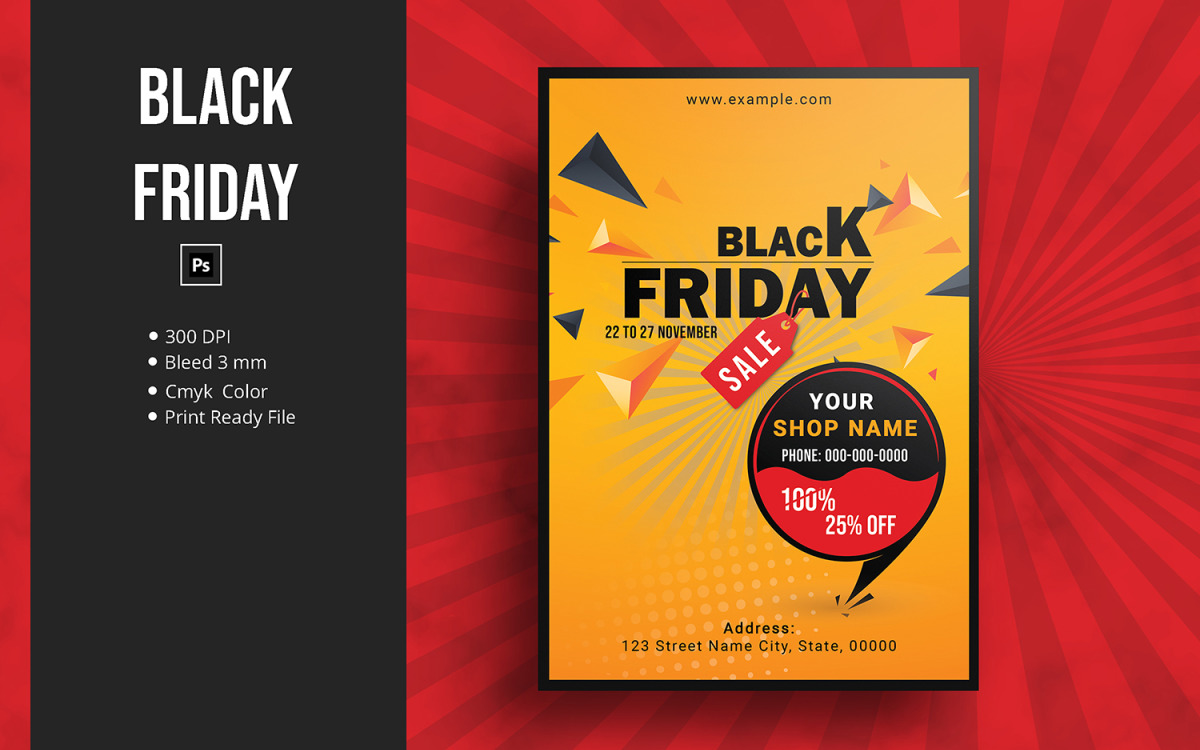 Black Friday Promotional Flyer Template - TemplateMonster