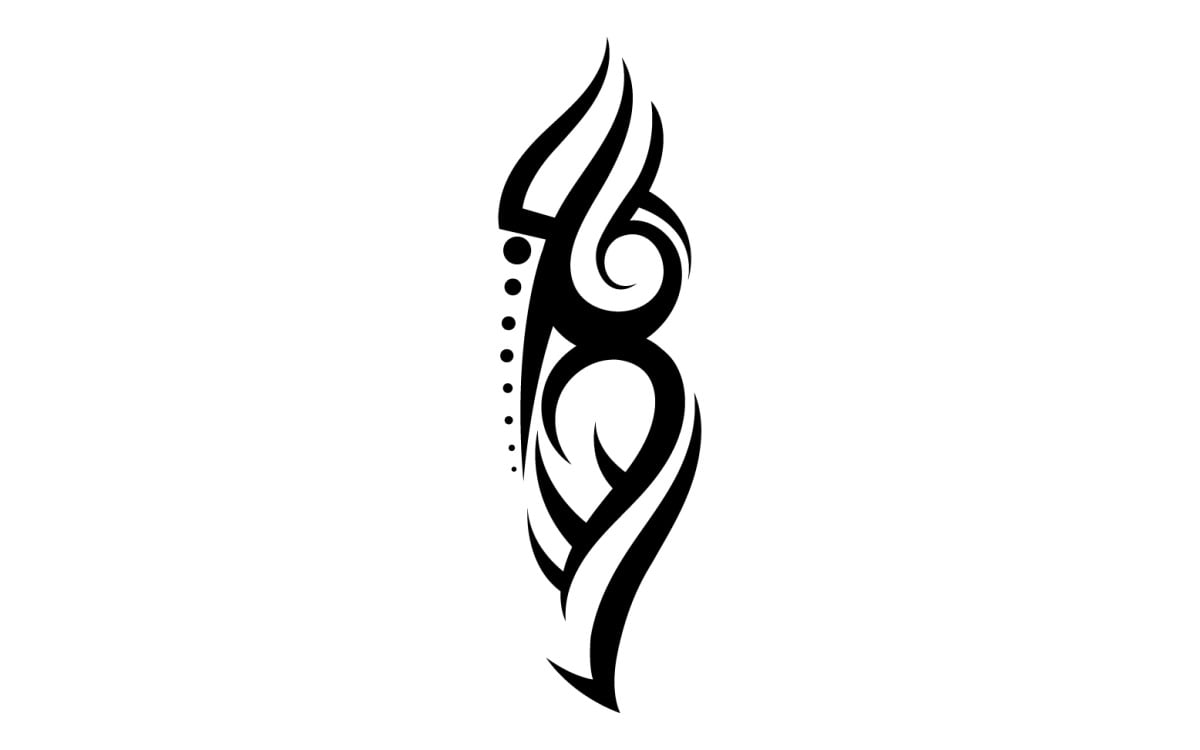 Set of White illustration of black gothic tribal symbol tattoo designs  concept black background 32977883 Vector Art at Vecteezy