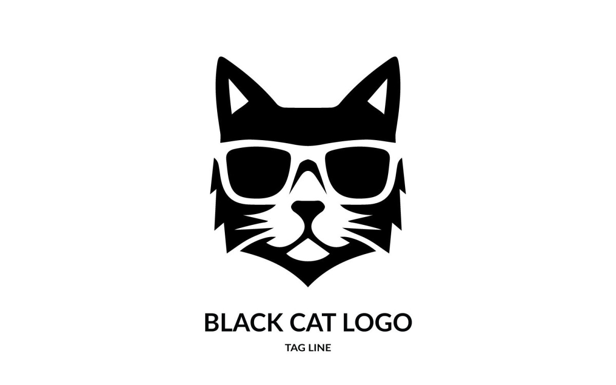 Cat face. Black logo on a white background. Vector illustration Stock  Vector Image & Art - Alamy