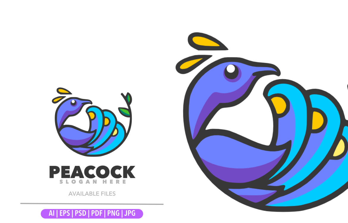 Peacock Bird Mascot Logo Graphic by artbernadif · Creative Fabrica