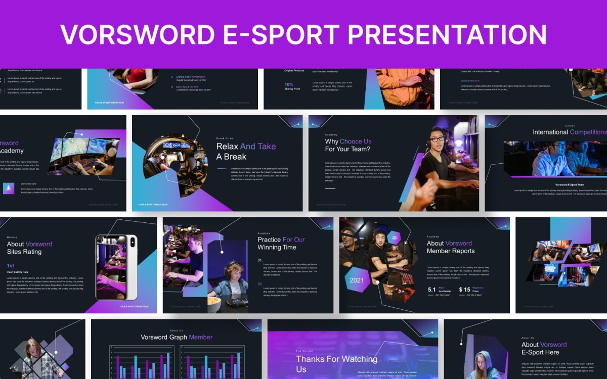 Шаблон презентации Powerpoint Vorsword Esport