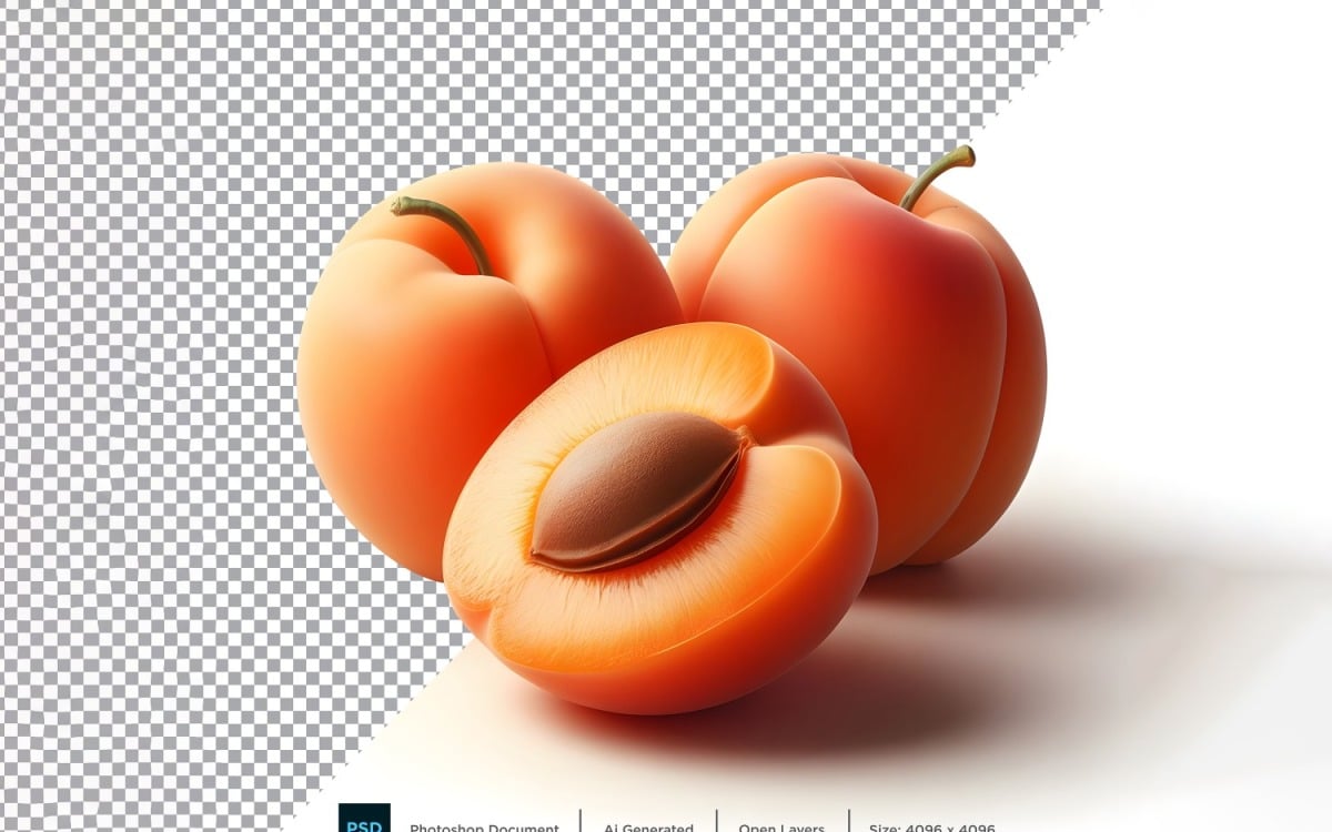 fresco saboroso Damasco fruta com semente isolado em transparente fundo  24108763 PNG