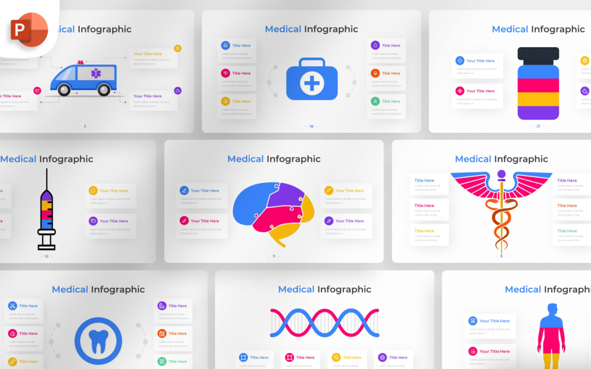 Plantilla de infografía médica de PowerPoint